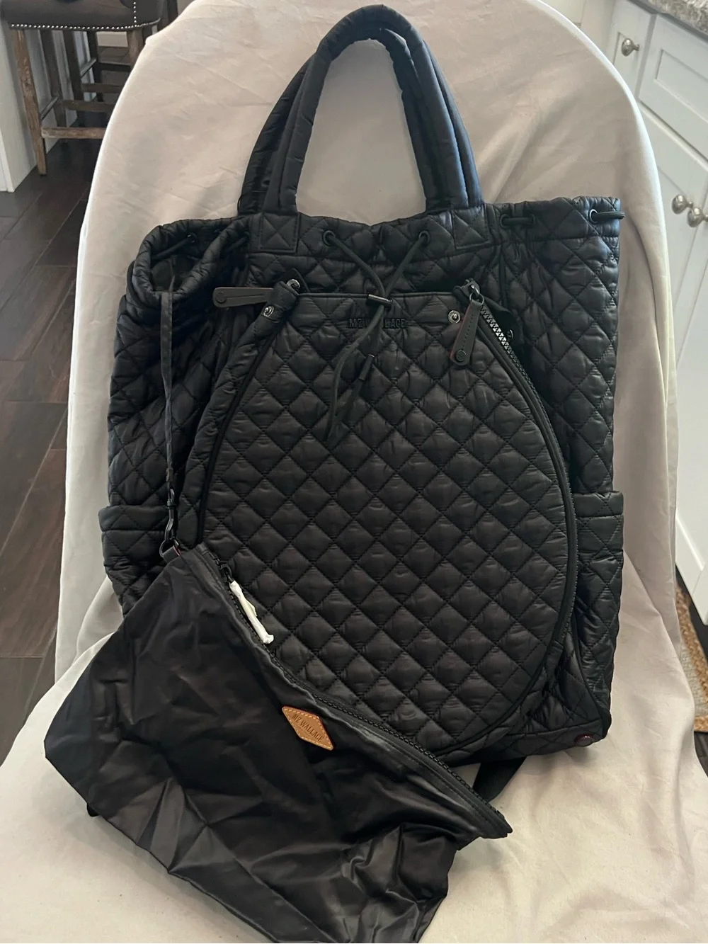 MZ Wallace DOUBLES Black Quilted Backpack Bag $295 NEW